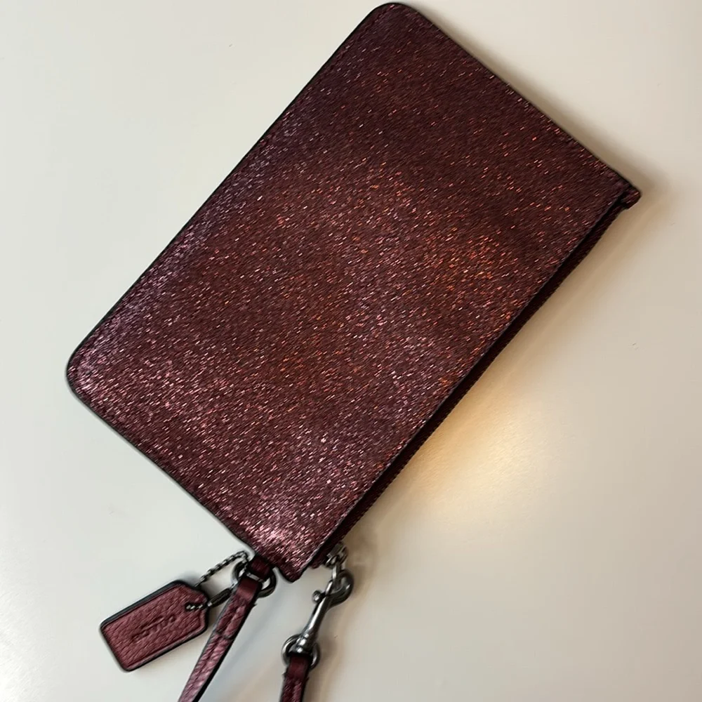 Coach | Glitter Wristlet with Gunmetal hardware nwot Purple - Picture 5 of 6